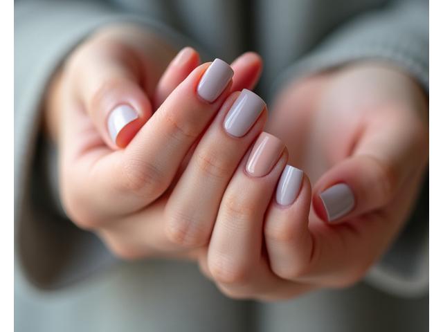 Ongles courts avec un dégradé subtil, tendance 2025